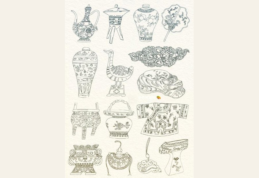 故宫文物绘画简笔画_简笔画图片大全