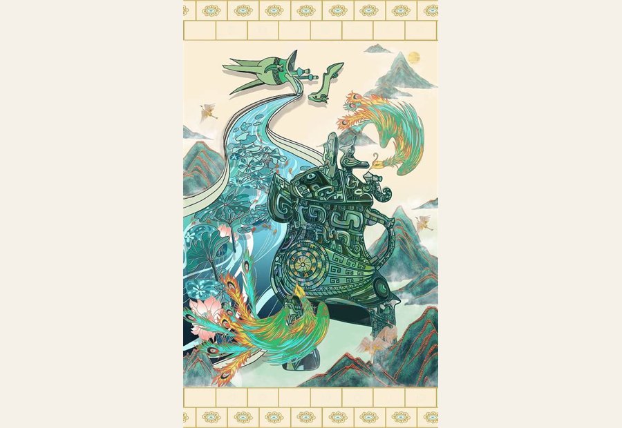 河南博物馆文物插画_匹诺画-站酷ZCOOL