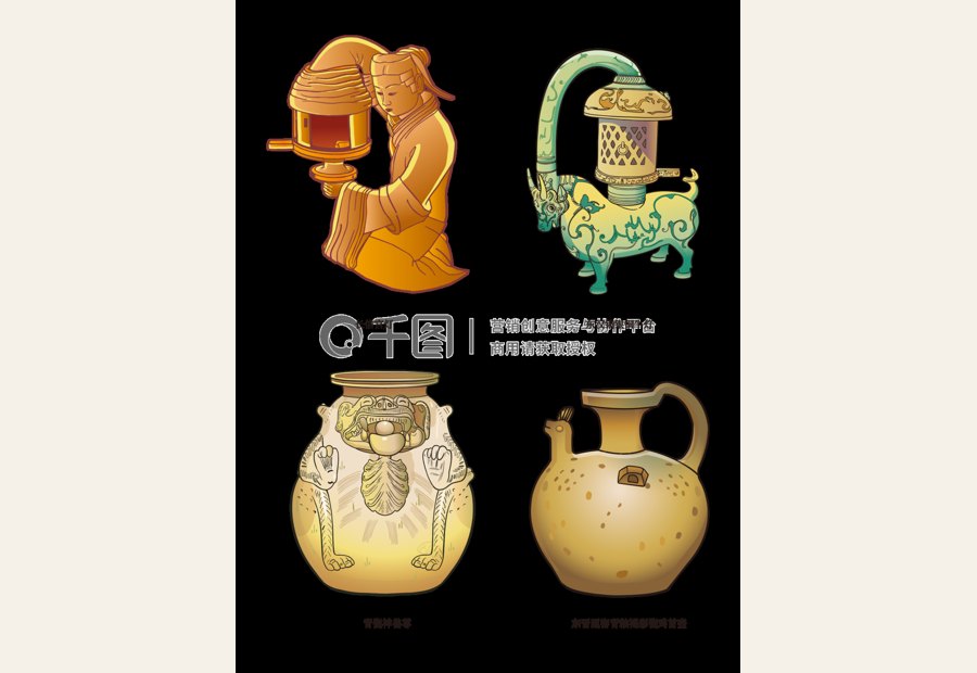 卡通文物免抠元素-国宝博物院博物馆旅行研学卡通文物手绘插画-素材免费下载-7087像素-ai格式-编号71033958-千图网