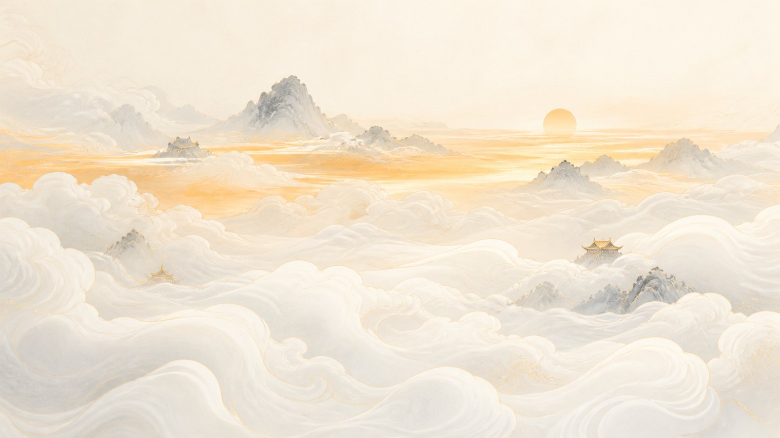 云海雪境节气图库