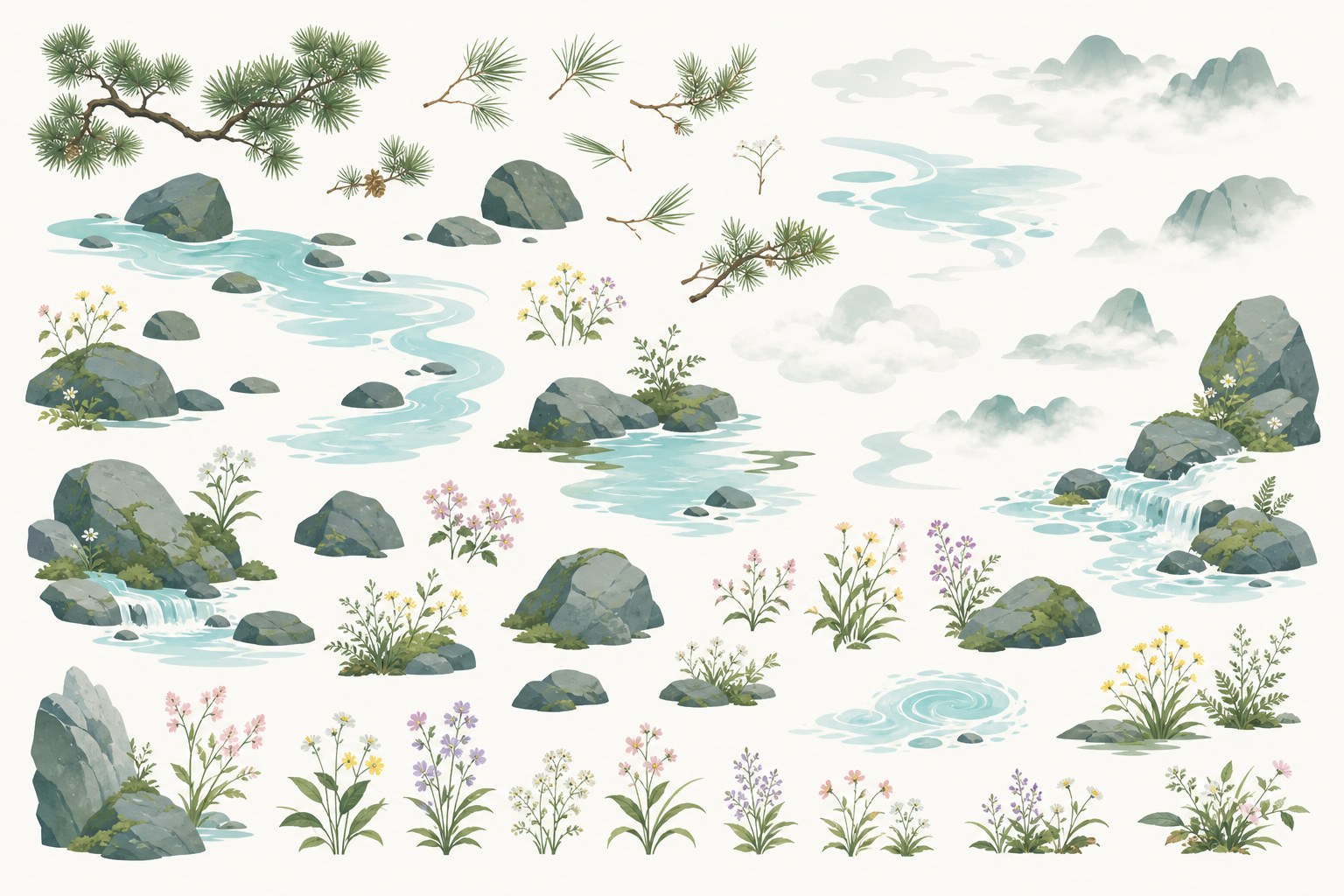 山野水系自然疗愈图库