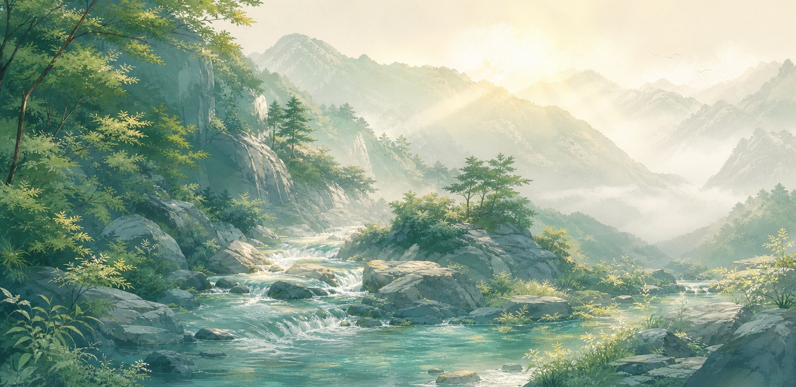 山野水系自然疗愈图库