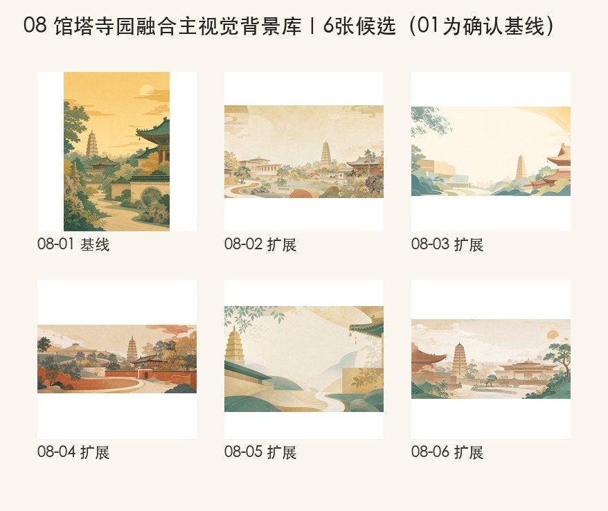 馆塔寺园融合主视觉背景库
