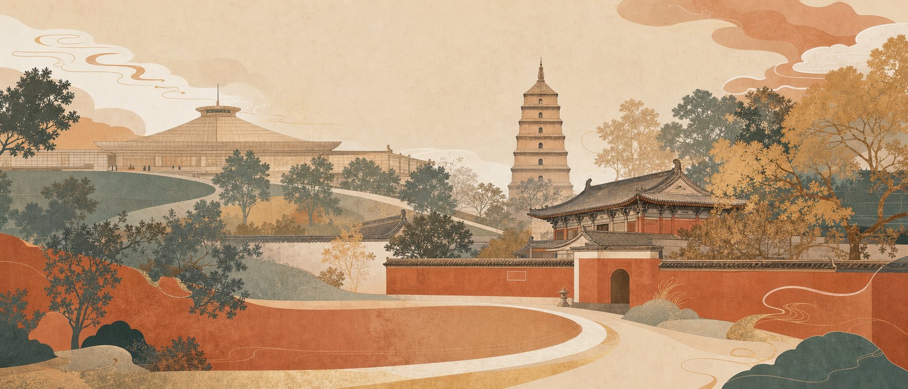 G08-04 馆塔寺园融合主视觉背景库