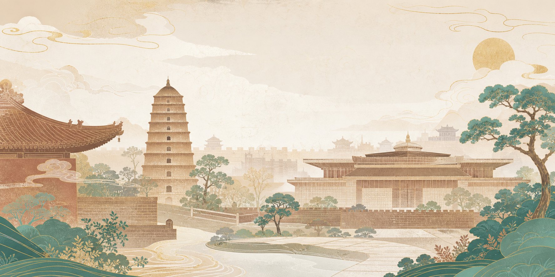 G08-06 馆塔寺园融合主视觉背景库